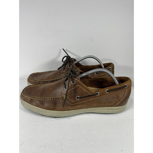 Martin Dingman Men’s 11.5 M Brown Leather Boat Golf Shoes Vibram Sole Brazil main image 5
